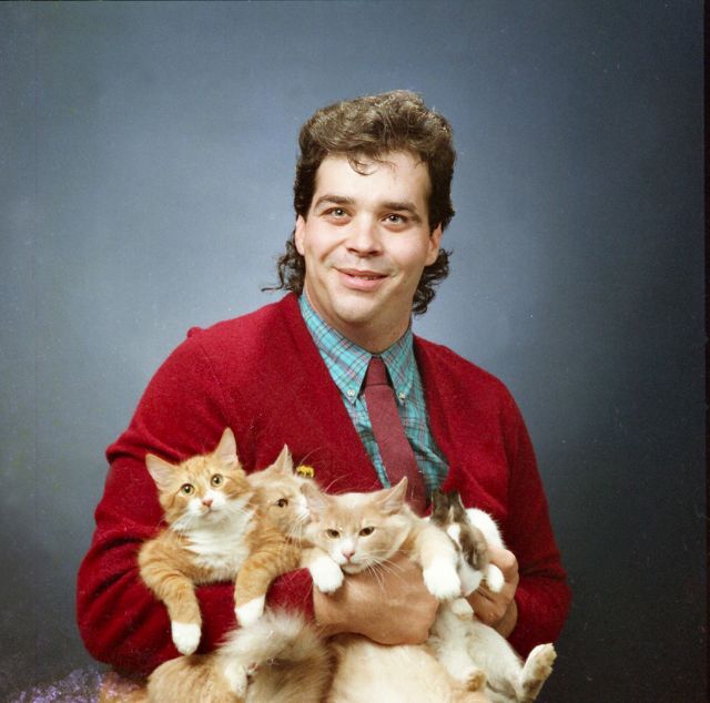 Men Posing With Their Cats 7