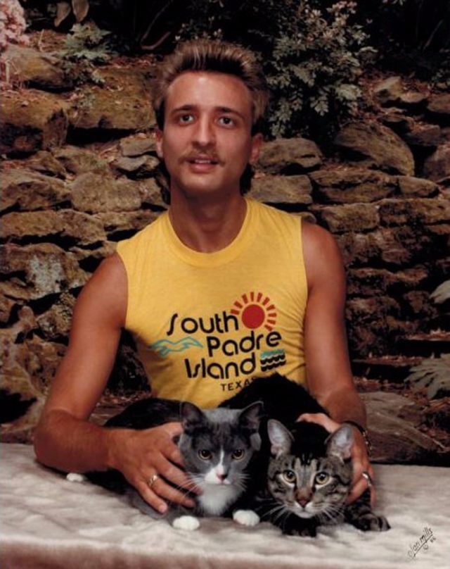 Men Posing With Their Cats 5