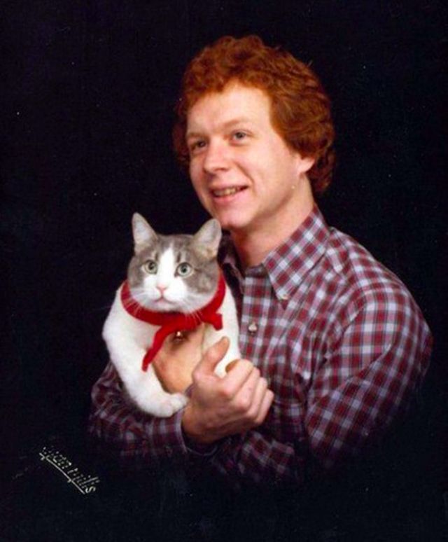 Men Posing With Their Cats 9