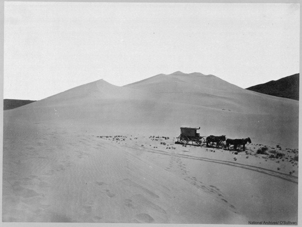 Sand dunes, 1867, Carson Desert Western Nevada RG 77 Records of the Office of the Chief of Engineers, 1789-1988 Photographic Album of the Geological Exploration of the Fortieth Parallel - The King Survey, 1867-1872 ARC ID 519530 77KS-3-160