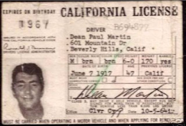 celebrity vintage drivers license 5